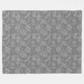 Couverture Polaire Fleurs simples Motif 01b. Gray BG (Devant (Horizontal))