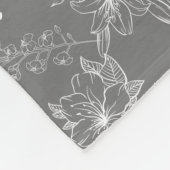 Couverture Polaire Fleurs simples Motif 01b. Gray BG (Coin)