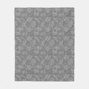 Couverture Polaire Fleurs simples Motif 01b. Gray BG
