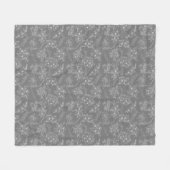 Couverture Polaire Fleurs simples Motif 01b. Gray BG (Devant (Horizontal))