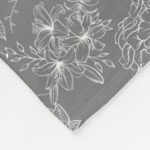 Couverture Polaire Fleurs simples Motif 01b. Gray BG (Coin)
