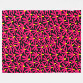 Couverture Polaire Fleurs stylisées - Crimson, Ambre et Noir (Devant (Horizontal))