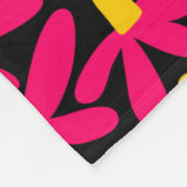 Couverture Polaire Fleurs stylisées - Crimson, Ambre et Noir (Coin)