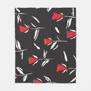 Couverture Polaire Fleurs stylisées : Elégance Motif Vintage