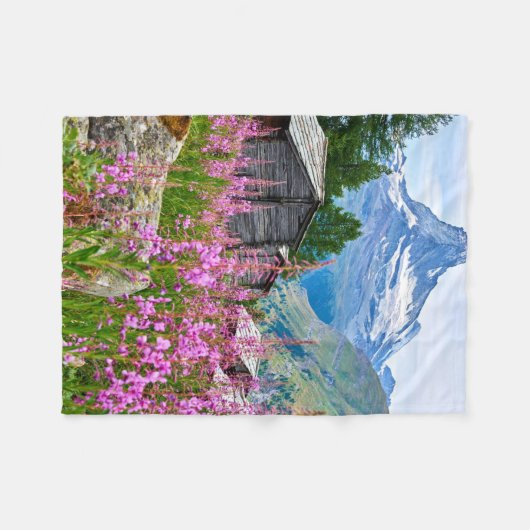 Couverture Polaire Fleurs | Summer Matterhorn Suisse (Devant (Horizontal))