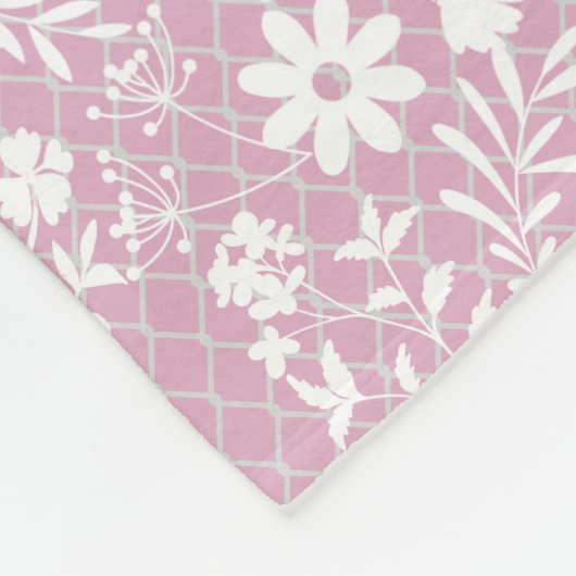 Couverture Polaire Fleurs sur net 01.bx4 Lpink BG (Coin)
