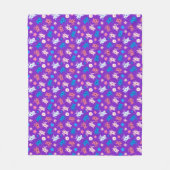 Couverture Polaire Fleurs sur violet (Devant)