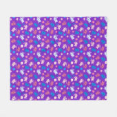 Couverture Polaire Fleurs sur violet (Devant (Horizontal))
