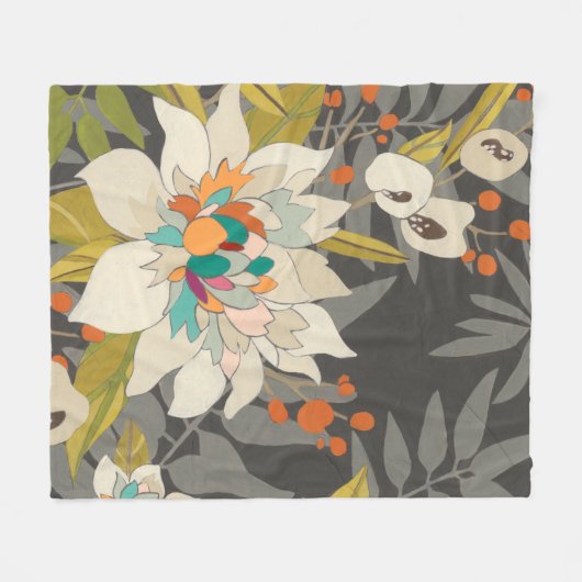 Couverture Polaire Fleurs Tropiques Twilight (Devant (Horizontal))