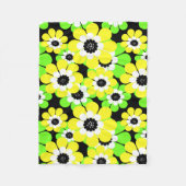 Couverture Polaire Fleurs vert jaune (Devant)
