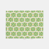 Couverture Polaire Fleurs Vertes, Motif De Fleurs, Modèle Floral (Devant (Horizontal))