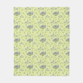 Couverture Polaire fleurs violet et jaune motif (Devant)