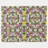 Couverture Polaire Fleurs Violettes Blanches Et Roses (Devant (Horizontal))