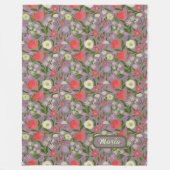 Couverture Polaire Fleurs Violettes Blanches Et Roses (Devant)