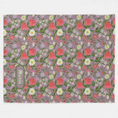 Couverture Polaire Fleurs Violettes Blanches Et Roses (Devant (Horizontal))