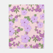 Couverture Polaire Fleurs Violettes, Modèle Floral, Motif De Fleurs (Devant)