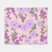 Couverture Polaire Fleurs Violettes, Modèle Floral, Motif De Fleurs (Devant (Horizontal))