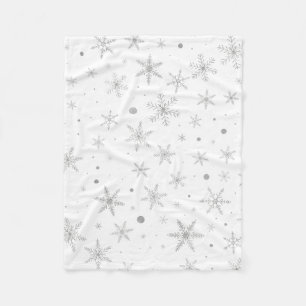 Couverture Polaire Flocon de neige au crépuscule - Gris et blanc arg