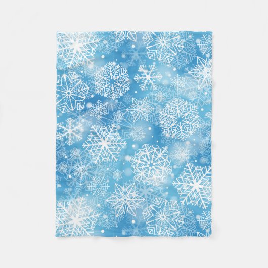 Couverture Polaire Flocon de neige bleu (Devant)