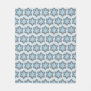 Couverture Polaire Flocon de neige bleu hiver Hanoukka Noël