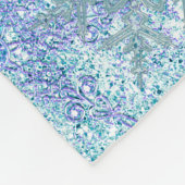 Couverture Polaire Flocon de neige congelé Turquoise bleu violet lava (Coin)