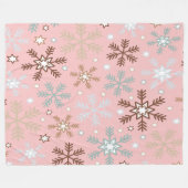 Couverture Polaire Flocon Rose  (Devant (Horizontal))