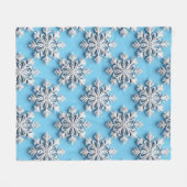 Couverture Polaire Flocons de neige 3d bleus (Devant (Horizontal))