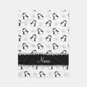 Couverture Polaire Flocons de neige blancs nommés faits sur commande (Devant)