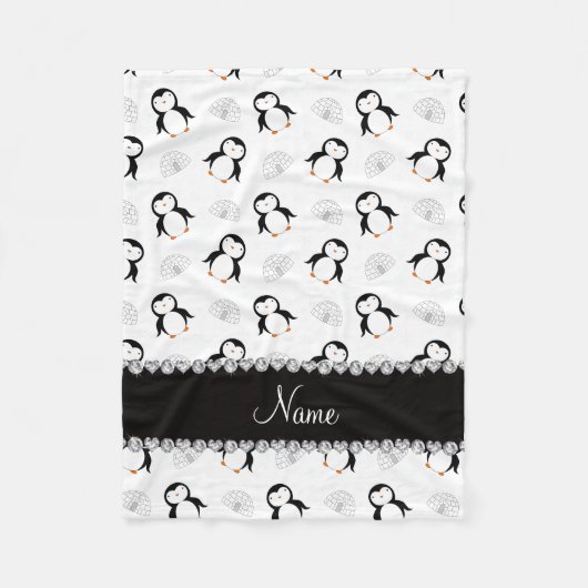 Couverture Polaire Flocons de neige blancs nommés faits sur commande (Devant)