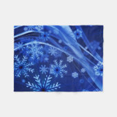 Couverture Polaire Flocons de neige bleus frais (Devant (Horizontal))
