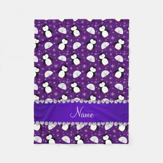 Couverture Polaire Flocons de neige pourpres nommés faits sur (Devant)