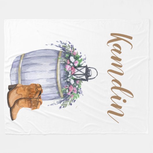 Couverture Polaire Floece personnalisée Jeter Mariage campagnard d'ét (Devant (Horizontal))