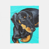 Couverture Polaire Floppy the Miniature Dachshund peinture (Devant)