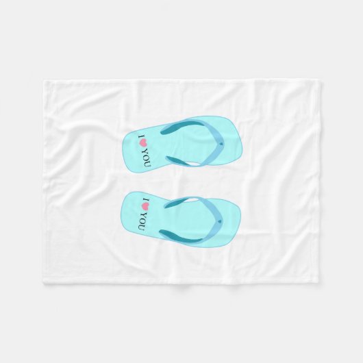 Couverture Polaire Flops Turquoise Flip Flops Blanche (Devant (Horizontal))