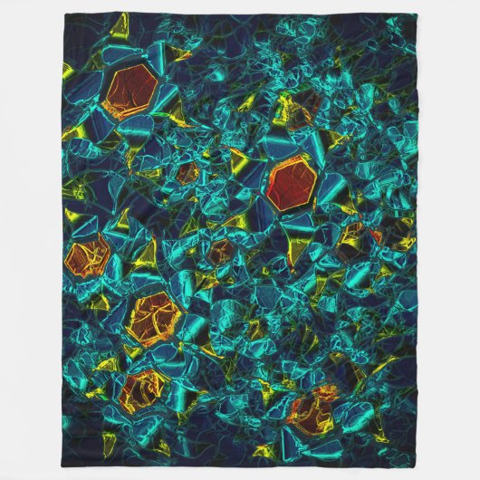 Couverture Polaire Flor virtuel em azul gradiente, estilhaçada (Devant)