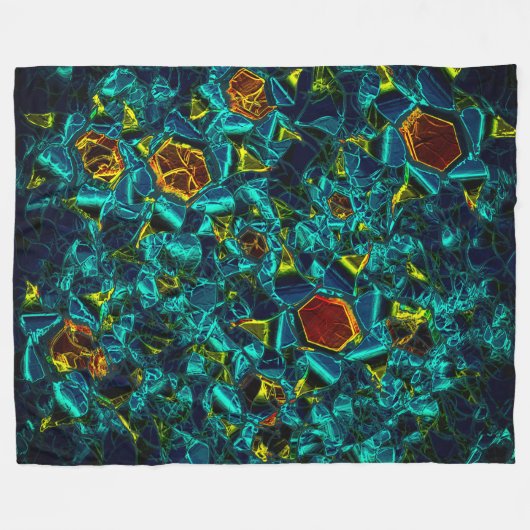 Couverture Polaire Flor virtuel em azul gradiente, estilhaçada (Devant (Horizontal))