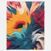 Couverture Polaire Floraison radieuse – Expression florale abstraite  (Devant)