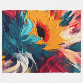 Couverture Polaire Floraison radieuse – Expression florale abstraite  (Devant (Horizontal))