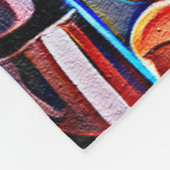 Couverture Polaire Floral Abstract Art Orange Red Blue Flowers (Coin)