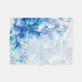 Couverture Polaire Floral Abstrait Blanc Et Bleu Clair (Devant (Horizontal))