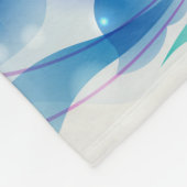 Couverture Polaire Floral Abstrait Blanc Et Bleu Clair (Coin)