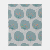 Couverture Polaire Floral Abstrait gris et bleu moderne (Devant)