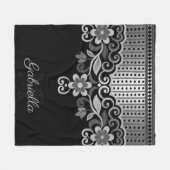 Couverture Polaire Floral Abstrait métallique (Devant (Horizontal))