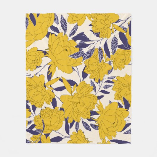 Couverture Polaire floral and leaf seamless pattern (Devant)