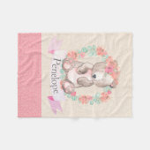 Couverture Polaire Floral Aquarelle Ours Bébé Nursery Bébé (Devant (Horizontal))