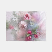 Couverture Polaire Floral Aquarelle Roses Fleurs Modèle moderne (Devant (Horizontal))