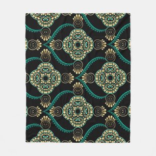 Couverture Polaire Floral arabesque, Motif d'élégance Vintage.