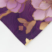 Couverture Polaire Floral asiatique d'or et de violet (Coin)