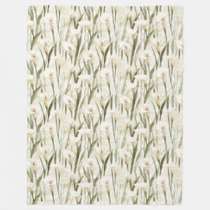 Couverture Polaire Floral blanc Calla Lily