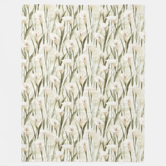 Couverture Polaire Floral blanc Calla Lily (Devant)